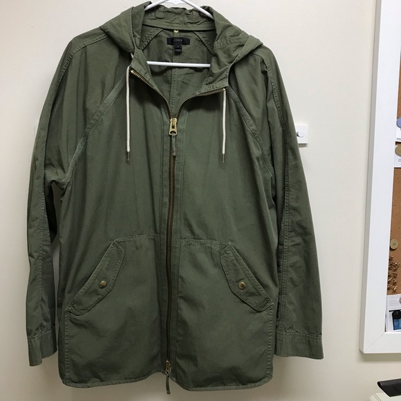 J Crew 100% Cotton Olive Green Jacket in Large - Picture 1 of 14